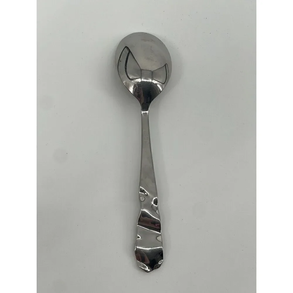 Pottery Barn Japan 18/8 Stainless Flatware LETTUCE Dinner Place Soup Spoon 7.5”